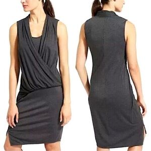 Athleta | Faux Wrap Sleeveless Dress Charcoal Gray |